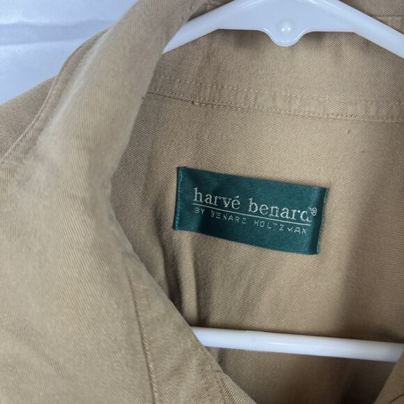 Harve Benard Mens M Long Sleeve Button Down Shirt Heavy Oxford Pockets Rayon - Picture 5 of 7